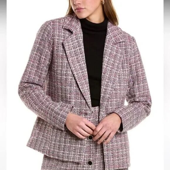 Bagatelle Collection Elegant Pink Tweed Women's Jacket-Blazer Sz Small - Picture 2 of 8